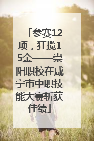 参赛12项，狂揽15金——崇阳职校在咸宁市中职技能大赛斩获佳绩