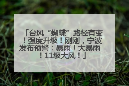 台风“蝴蝶”路径有变！强度升级！刚刚，宁波发布预警：暴雨！大暴雨！11级大风！