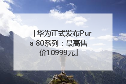 华为正式发布Pura 80系列：最高售价10999元