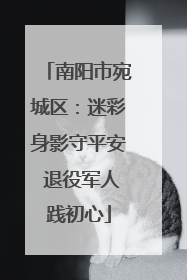 南阳市宛城区：迷彩身影守平安 退役军人践初心