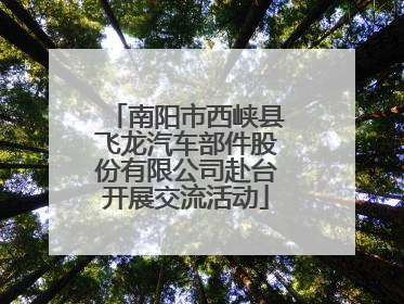 南阳市西峡县飞龙汽车部件股份有限公司赴台开展交流活动