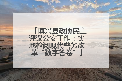 博兴县政协民主评议公安工作：实地检阅现代警务改革“数字答卷”