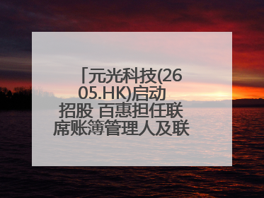 元光科技(2605.HK)启动招股 百惠担任联席账簿管理人及联席牵头经办人