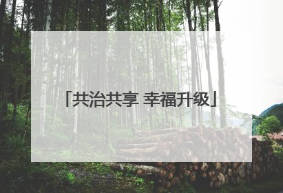 共治共享 幸福升级
