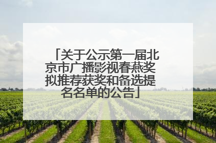 关于公示第一届北京市广播影视春燕奖拟推荐获奖和备选提名名单的公告