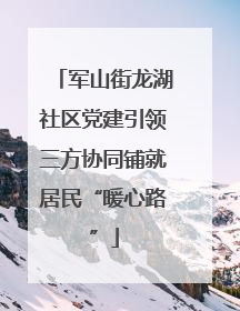 军山街龙湖社区党建引领三方协同铺就居民“暖心路”
