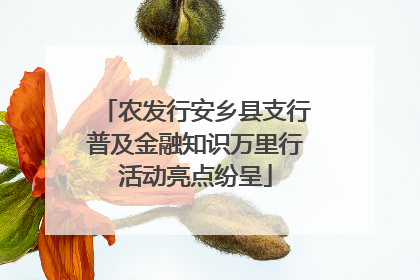 农发行安乡县支行普及金融知识万里行活动亮点纷呈