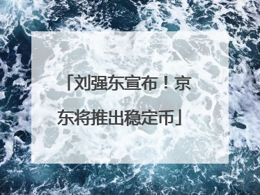 刘强东宣布！京东将推出稳定币