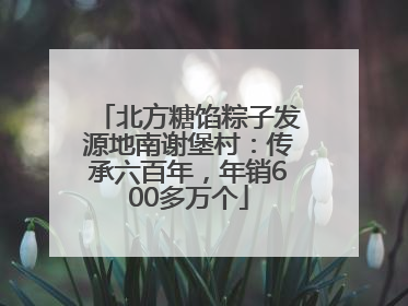 北方糖馅粽子发源地南谢堡村：传承六百年，年销600多万个