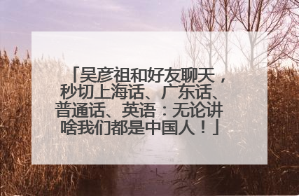 吴彦祖和好友聊天，秒切上海话、广东话、普通话、英语：无论讲啥我们都是中国人！