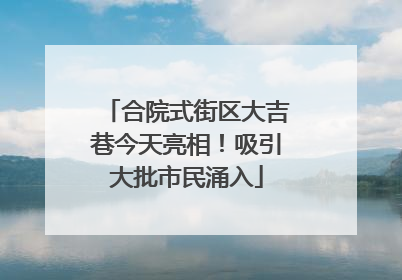 合院式街区大吉巷今天亮相！吸引大批市民涌入