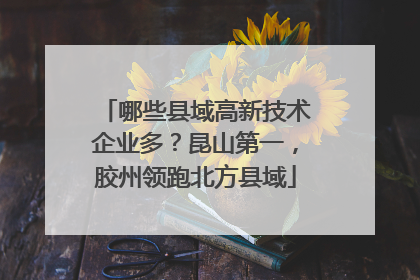哪些县域高新技术企业多？昆山第一，胶州领跑北方县域