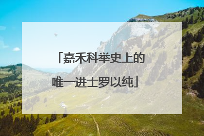 嘉禾科举史上的唯一进士罗以纯
