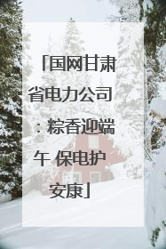 国网甘肃省电力公司：粽香迎端午 保电护安康