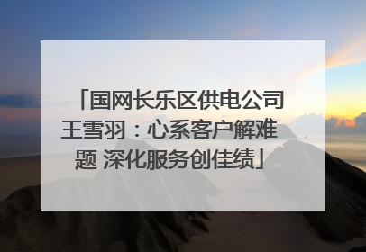 国网长乐区供电公司王雪羽：心系客户解难题 深化服务创佳绩