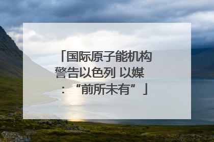 国际原子能机构警告以色列 以媒：“前所未有”