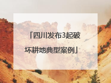 四川发布3起破坏耕地典型案例