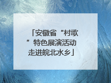 安徽省“村歌”特色展演活动走进皖北水乡