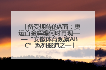 备受期待的A面：奥运首金辉煌何时再现——“安徽体育观察ABC”系列报道之一