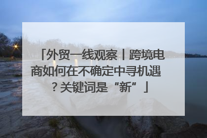 外贸一线观察丨跨境电商如何在不确定中寻机遇？关键词是“新”