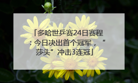 多哈世乒赛24日赛程：今日决出首个冠军，“莎头”冲击3连冠