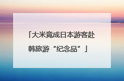 大米竟成日本游客赴韩旅游“纪念品”