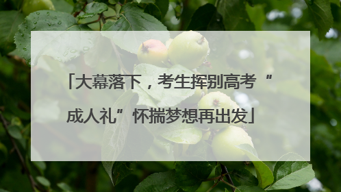 大幕落下，考生挥别高考“成人礼”怀揣梦想再出发