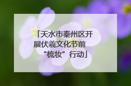 天水市秦州区开展伏羲文化节前 “梳妆”行动