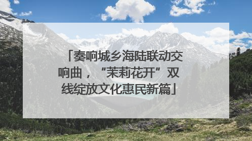 奏响城乡海陆联动交响曲，“茉莉花开”双线绽放文化惠民新篇