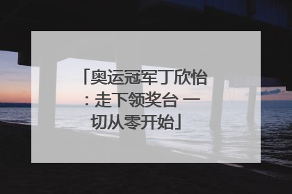 奥运冠军丁欣怡：走下领奖台 一切从零开始