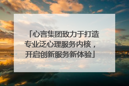 心言集团致力于打造专业泛心理服务内核，开启创新服务新体验