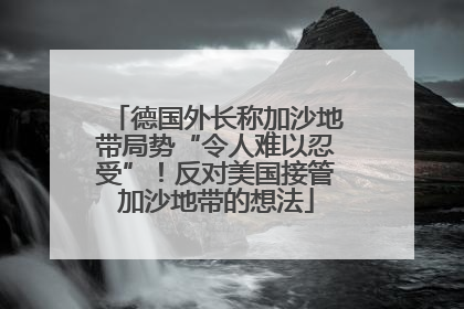 德国外长称加沙地带局势“令人难以忍受”！反对美国接管加沙地带的想法