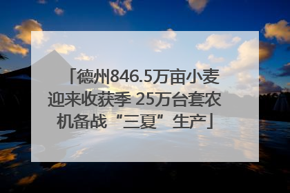 德州846.5万亩小麦迎来收获季 25万台套农机备战“三夏”生产