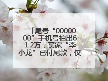 尾号“0000000”手机号拍出61.2万，买家“李小龙”已付尾款，仅享有使用权