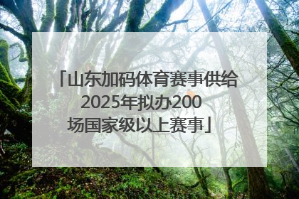 山东加码体育赛事供给 2025年拟办200场国家级以上赛事