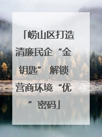 崂山区打造清廉民企“金钥匙” 解锁营商环境“优”密码
