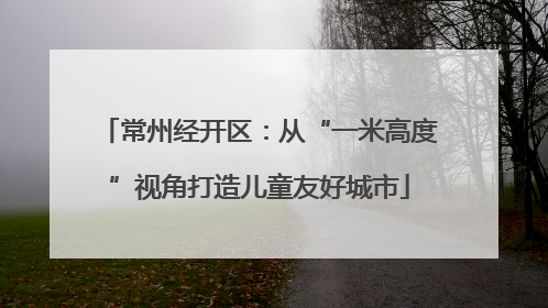 常州经开区：从“一米高度”视角打造儿童友好城市