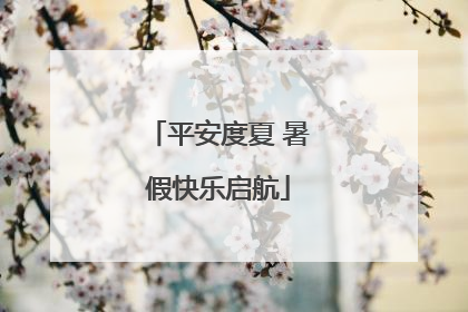 平安度夏 暑假快乐启航