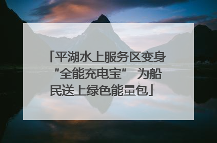 平湖水上服务区变身“全能充电宝” 为船民送上绿色能量包