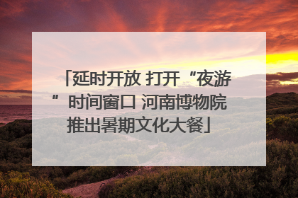 延时开放 打开“夜游”时间窗口 河南博物院推出暑期文化大餐