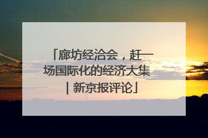 廊坊经洽会，赶一场国际化的经济大集｜新京报评论