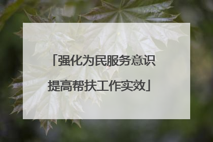 强化为民服务意识 提高帮扶工作实效