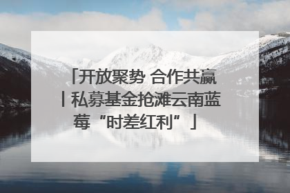 开放聚势 合作共赢丨私募基金抢滩云南蓝莓“时差红利”