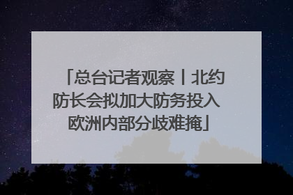 总台记者观察丨北约防长会拟加大防务投入 欧洲内部分歧难掩