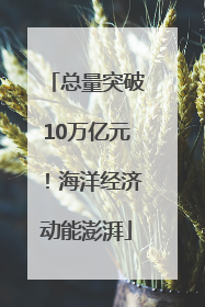总量突破10万亿元！海洋经济动能澎湃