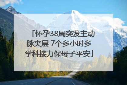 怀孕38周突发主动脉夹层 7个多小时多学科接力保母子平安