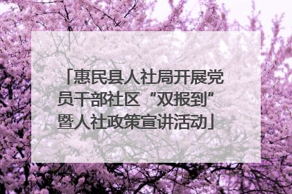 惠民县人社局开展党员干部社区“双报到”暨人社政策宣讲活动