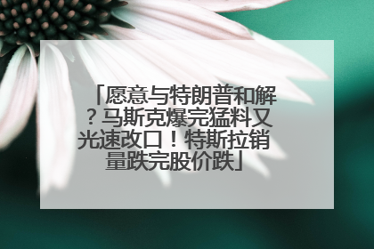 愿意与特朗普和解？马斯克爆完猛料又光速改口！特斯拉销量跌完股价跌