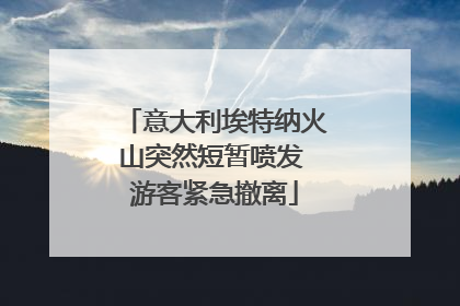意大利埃特纳火山突然短暂喷发 游客紧急撤离