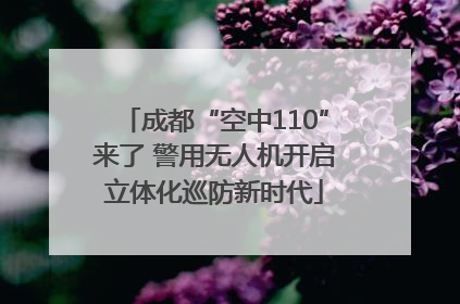 成都“空中110”来了 警用无人机开启立体化巡防新时代